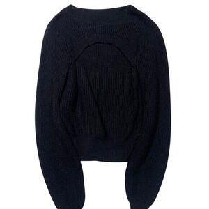 Lulus Black Knit Sweater with‎ Chest Cutout Women's Small